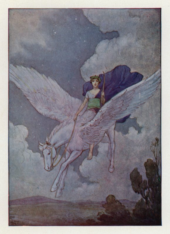 Bellerophon and his silver-winged horse by Harry George Theaker