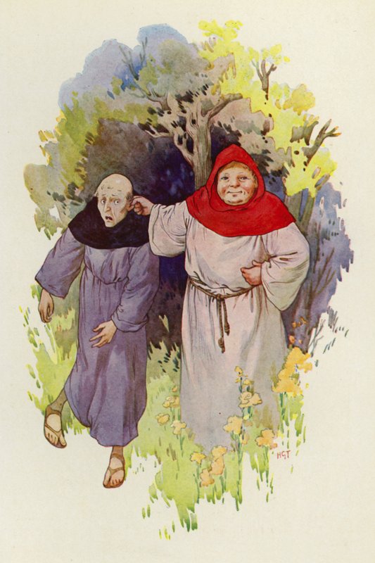 Friar Tuck led by the ear a lean-looking, miserable monk by Harry George Theaker