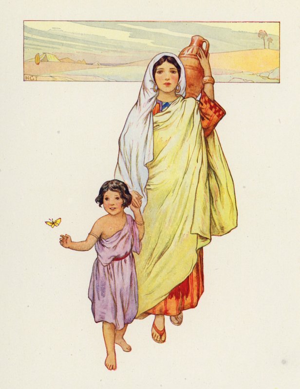 Hagar and Ishmael went forth into the wilderness by Harry George Theaker