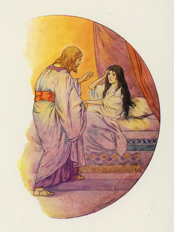 "Little girl," He said, "Arise!" by Harry George Theaker