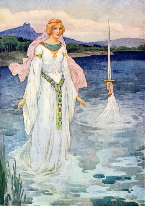 The sword and the Lady of the Lake by Harry George Theaker