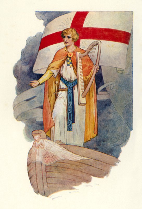 Under a cross a man stood gazing by Harry George Theaker