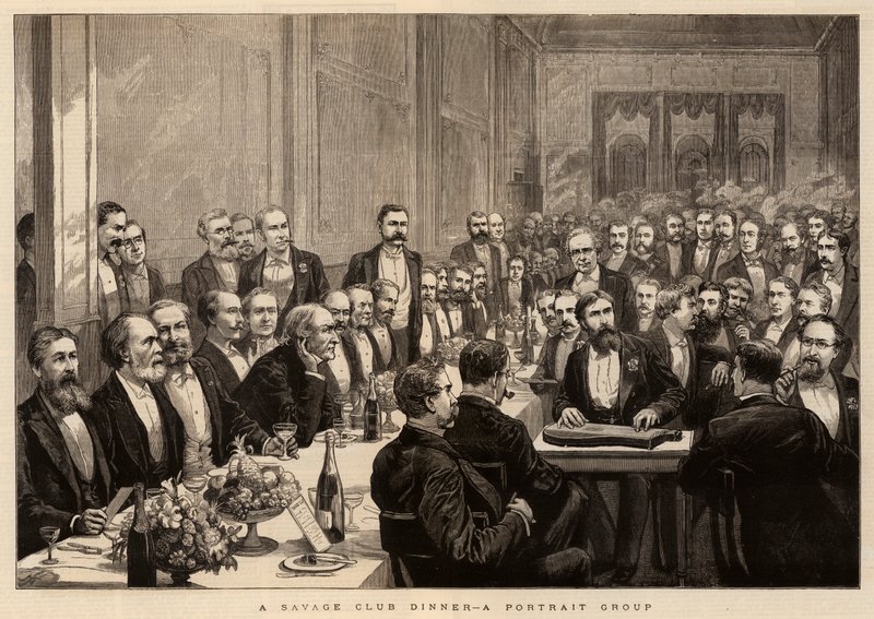 A Savage Club Dinner, a Portrait Group by Harry Hamilton Johnston
