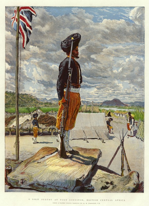 A Sikh Sentry at Fort Johnston, British Central Africa by Harry Hamilton Johnston