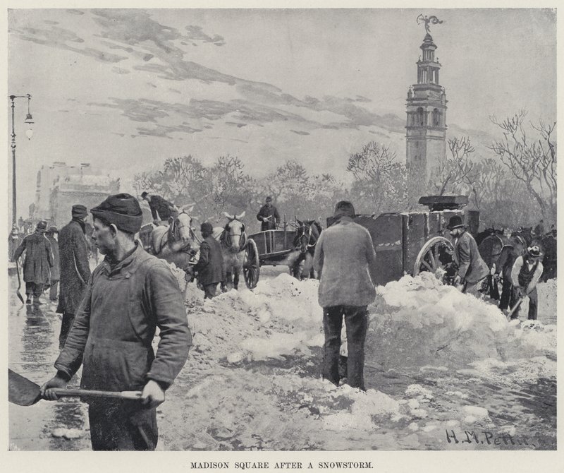 Madison Square after a Snowstorm by Harry M. Pettit