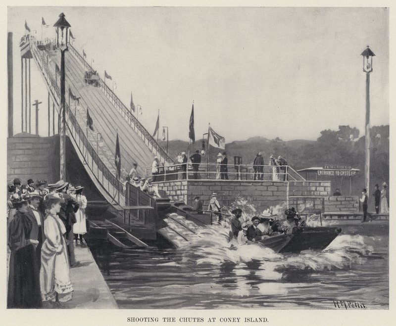 Shooting the Chutes at Coney Island by Harry M. Pettit