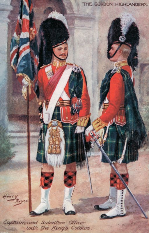 The Gordon Highlanders, Captain and Subaltern Officer, with the King