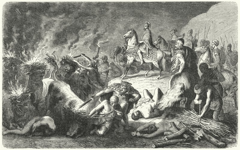 Hannibal at the Siege of Casilinum, 216-215 BC (engraving) by Heinrich Leutemann