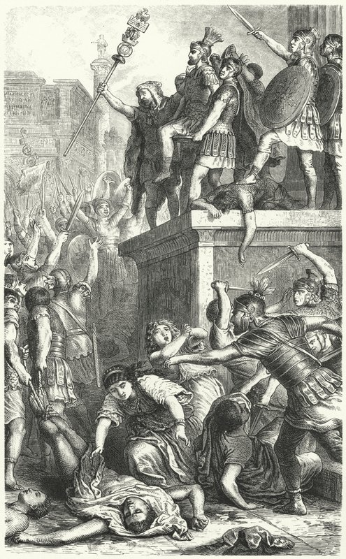 Insurrection by the Praetorian Guard in Ancient Rome by Heinrich Leutemann