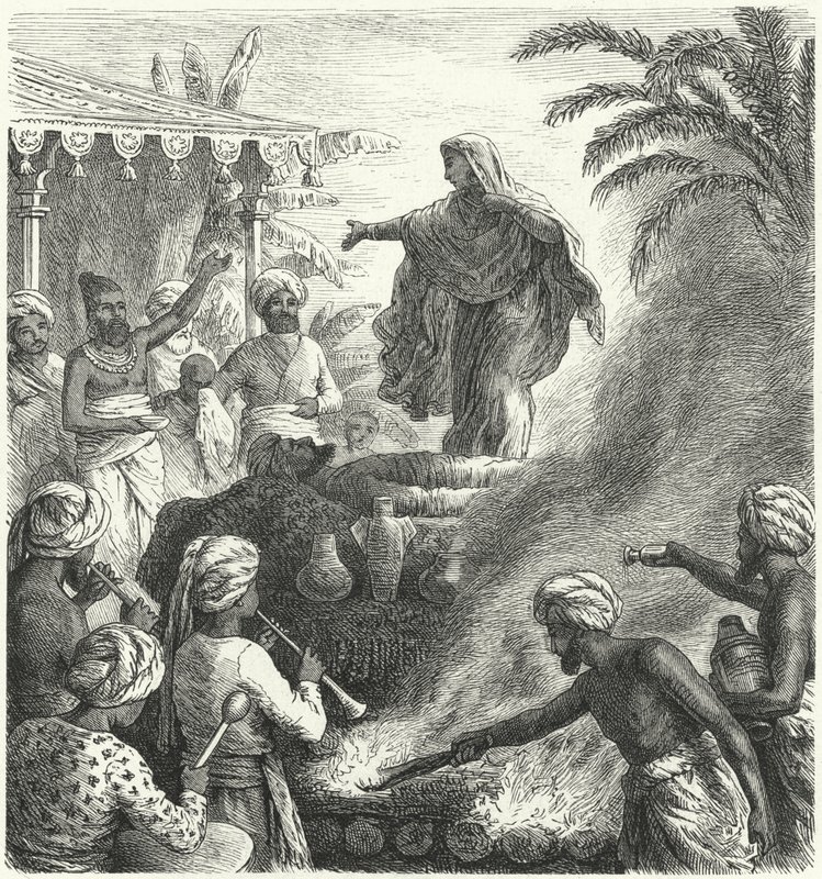 Suttee, Hindu funeral custom by Heinrich Leutemann