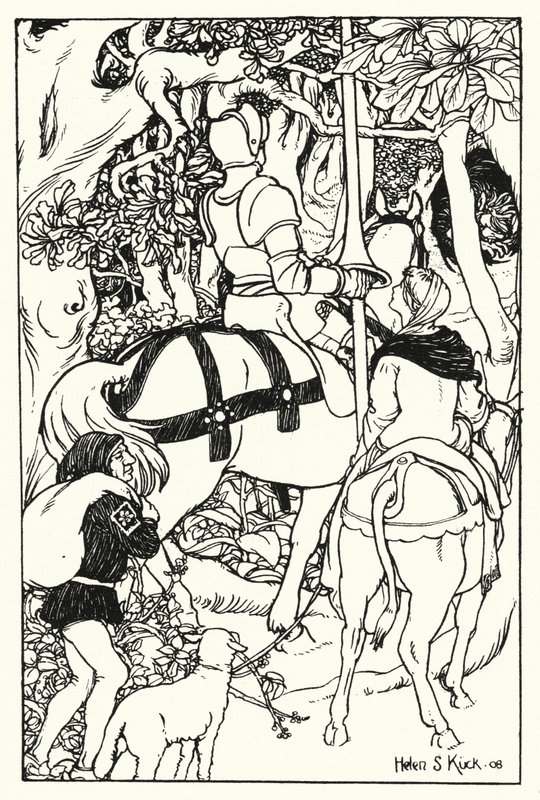 Red Cross and the Lady Una in the Forest by Helen S. Kuck