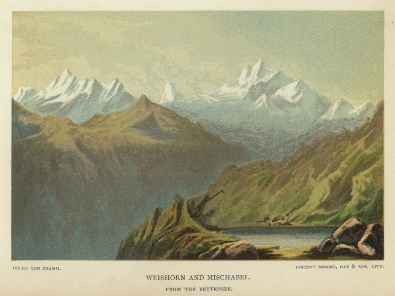 Weishorn and Mischabel, from the Bettensee by Helga von Cramm