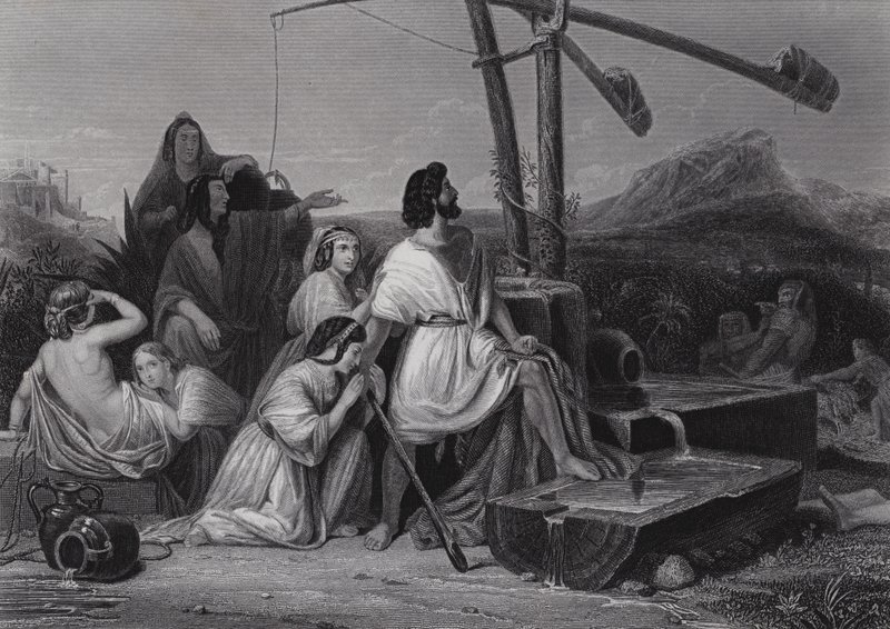 Moses in the land of Midian by Henri Frederic (after) Schopin