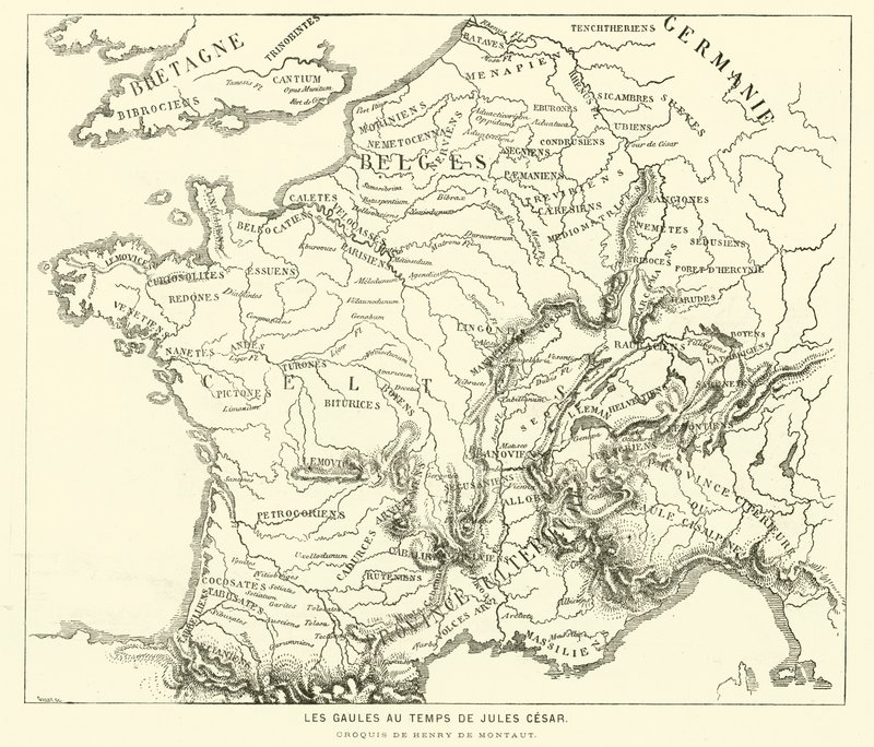 Lands of the Gauls During the Time of Julius Caesar by Henri de (after) Montaut