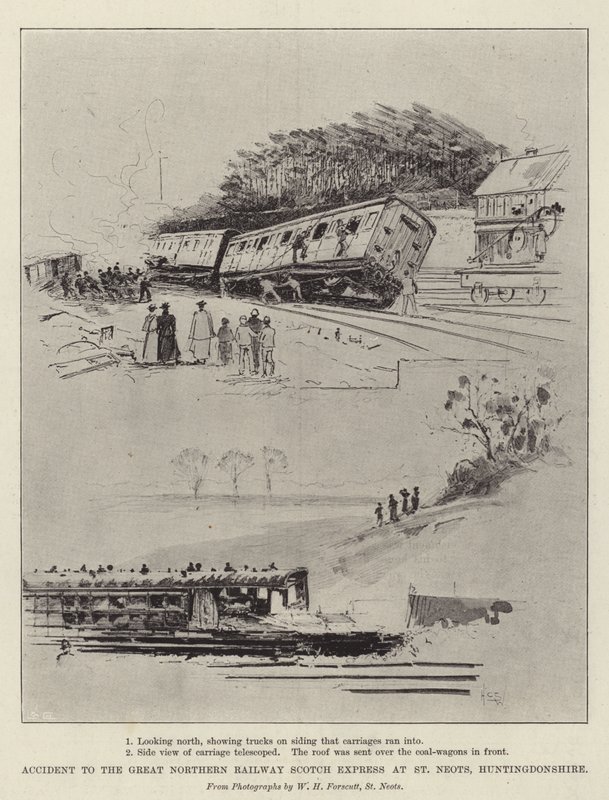 Accident to the Great Northern Railway Scotch Express at St Neots, Huntingdonshire by Henry Charles Seppings Wright