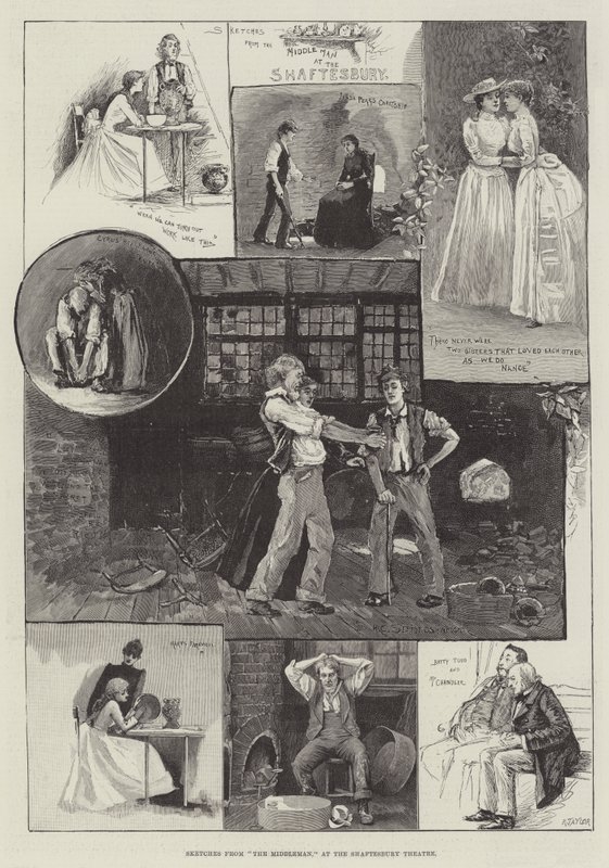 Sketches from The Middleman, at the Shaftesbury Theatre by Henry Charles Seppings Wright