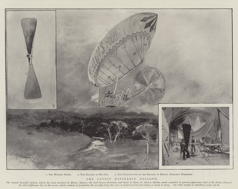 The Latest Navigable Balloon by Henry Charles Seppings Wright