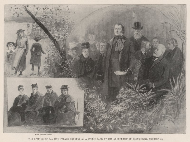 The Opening of Lambeth Palace Grounds as a Public Park by the Archbishop of Canterbury, 24 October by Henry Charles Seppings Wright