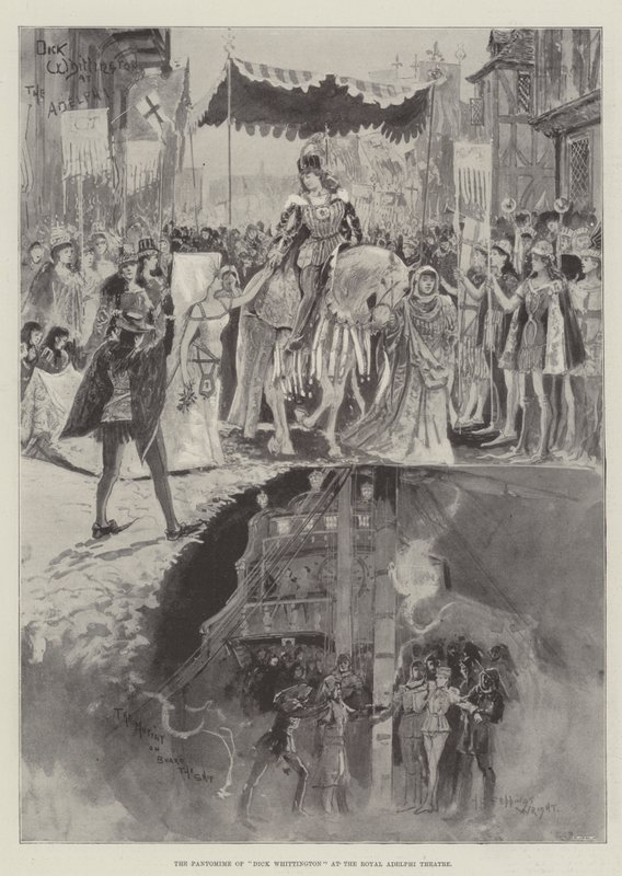 The Pantomime of Dick Whittington at the Royal Adelphi Theatre by Henry Charles Seppings Wright