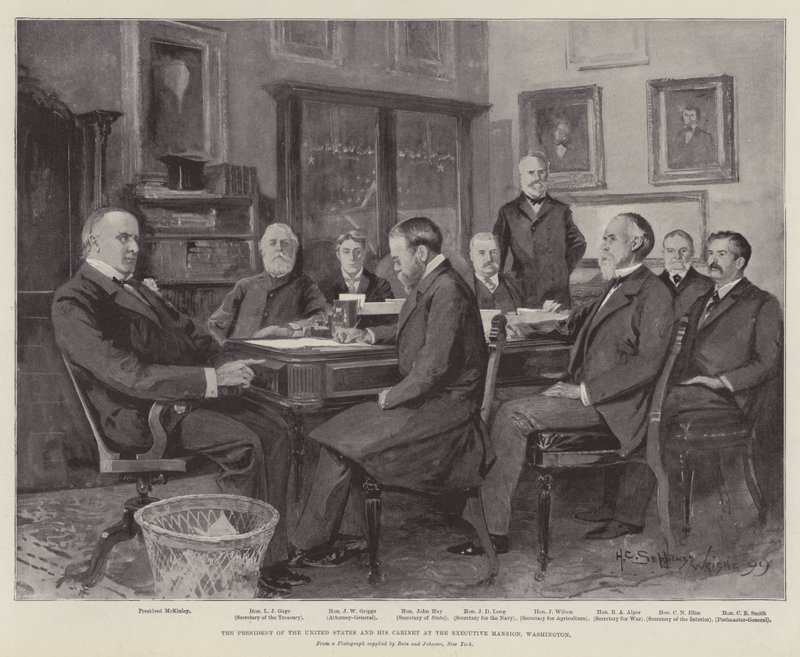 The President of the United States and His Cabinet at the Executive Mansion, Washington by Henry Charles Seppings Wright