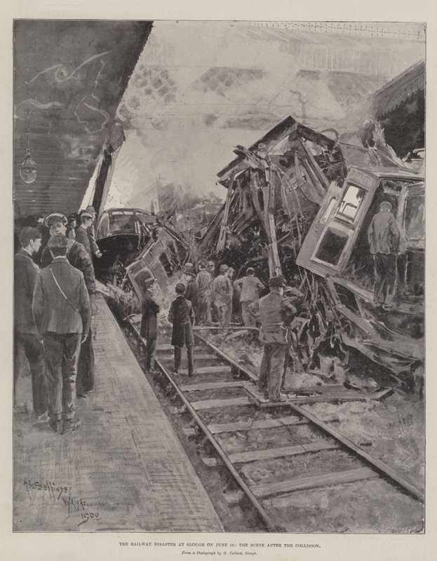 The Railway Disaster at Slough on 16 June, the Scene after the Collision by Henry Charles Seppings Wright