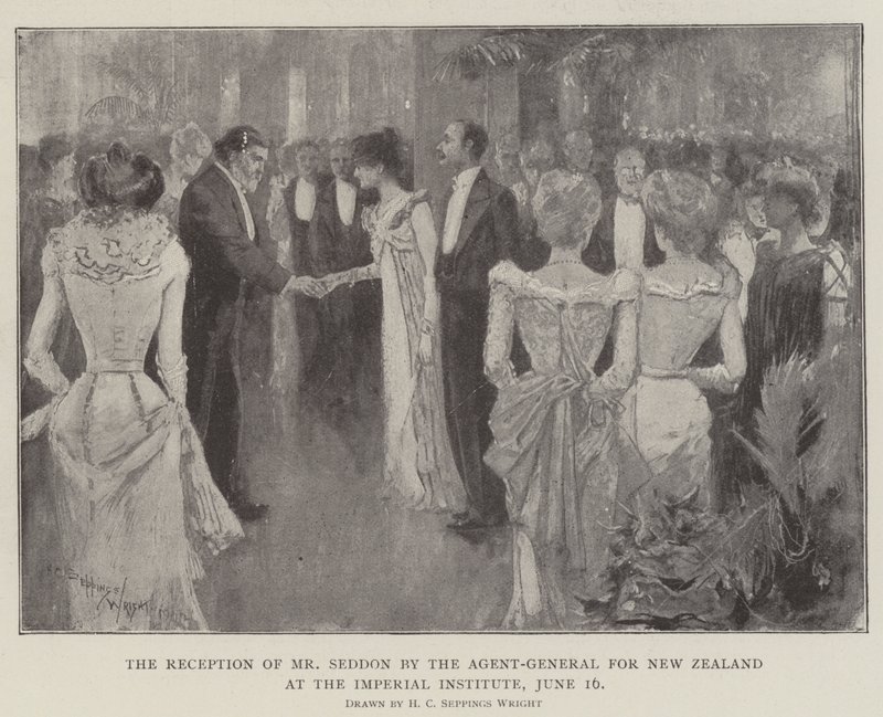 The Reception of Mr Seddon by the Agent-General for New Zealand at the Imperial Institute, 16 June by Henry Charles Seppings Wright