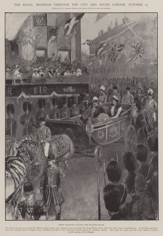 The Royal Progress through the City and South London, 25 October by Henry Charles Seppings Wright