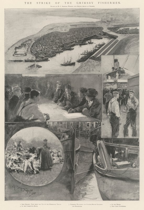 The Strike of the Grimsby Fishermen by Henry Charles Seppings Wright