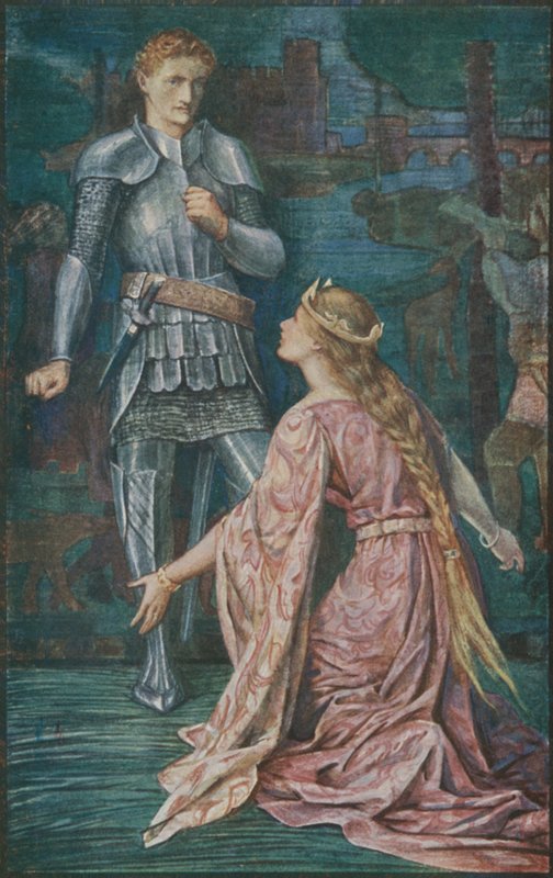 Guenevere and Sir Bors by Henry Justice Ford