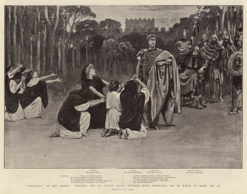 Coriolanus at the Lyceum, Volumnia and the Roman Ladies Pleading with Coriolanus Not to March on Rome, Act III by Henry Marriott Paget
