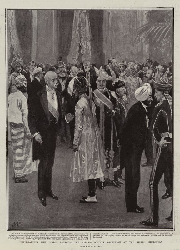Entertaining the Indian Princes, the Asiatic Society Reception at the Hotel Metropole by Henry Marriott Paget