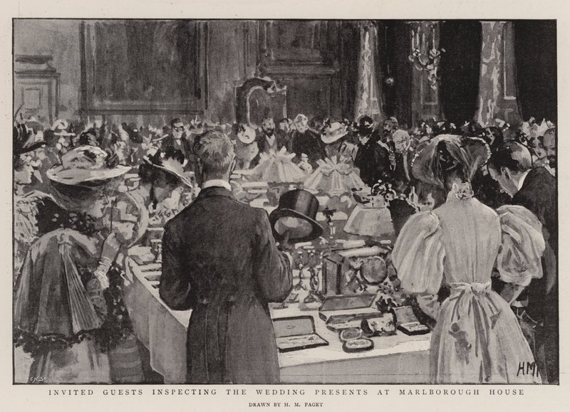 Invited Guests Inspecting the Wedding Presents at Marlborough House by Henry Marriott Paget
