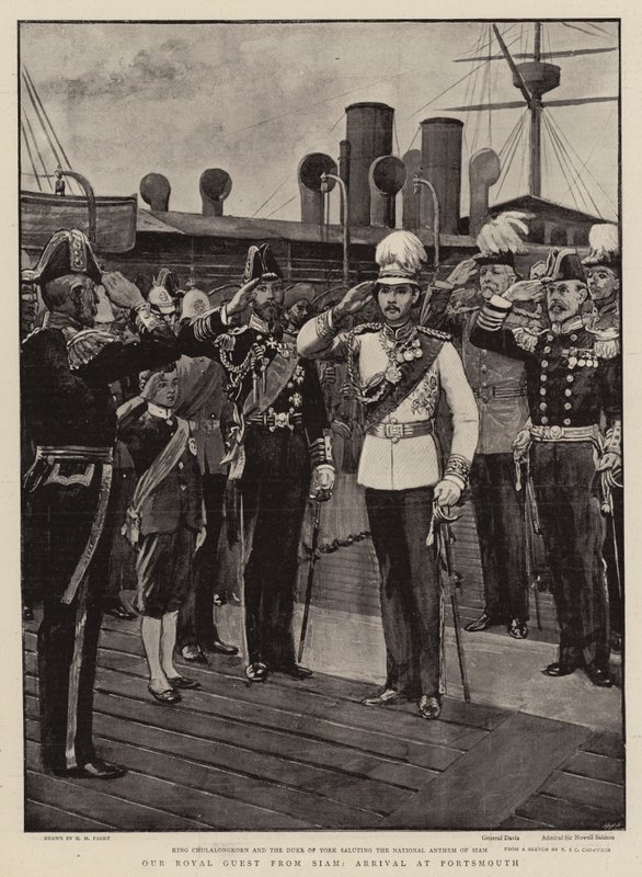Our Royal Guest from Siam, Arrival at Portsmouth by Henry Marriott Paget