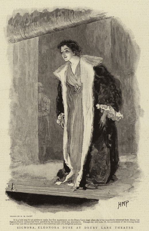 Signora Eleonora Duse at Drury Lane Theatre by Henry Marriott Paget