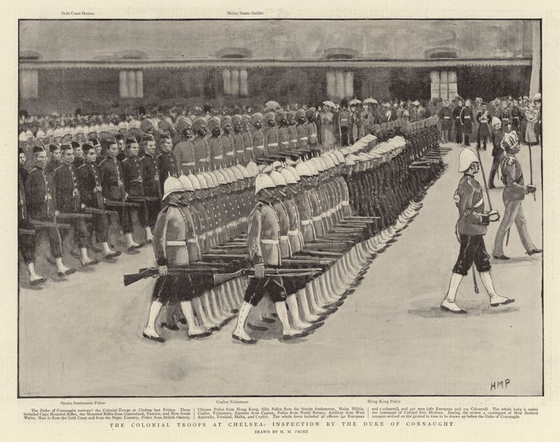 The Colonial Troops at Chelsea, Inspection by the Duke of Connaught by Henry Marriott Paget