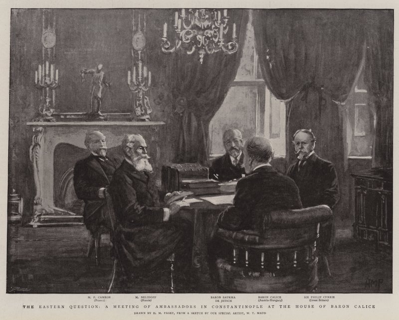 The Eastern Question, a Meeting of Ambassadors in Constantinople at the House of Baron Calice by Henry Marriott Paget