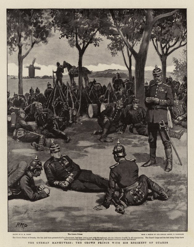 The German Manoeuvres, the Crown Prince with His Regiment of Guards by Henry Marriott Paget