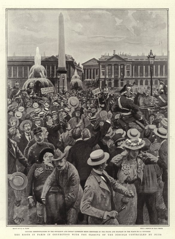 The Riots in Paris in Connection with the Closing of the Schools controlled by Nuns by Henry Marriott Paget