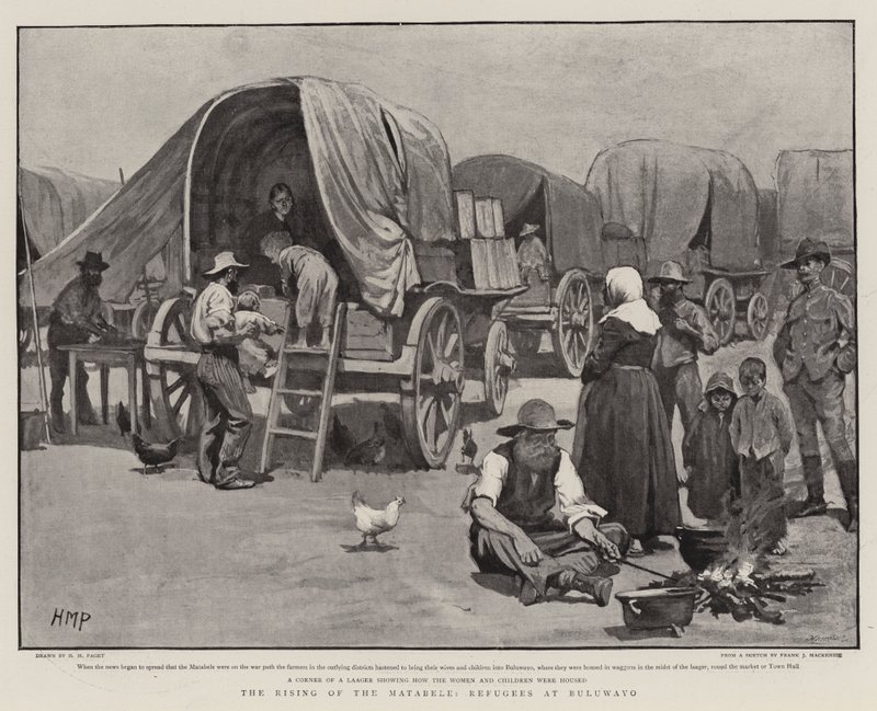 The Rising of the Matabele, Refugees at Buluwayo by Henry Marriott Paget