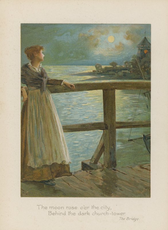 The Moon Rose Over the City, Behind the Dark Church-Tower by Henry Marriott Paget