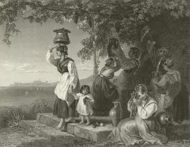 Italian Peasant Girls by Henry Penry Williams