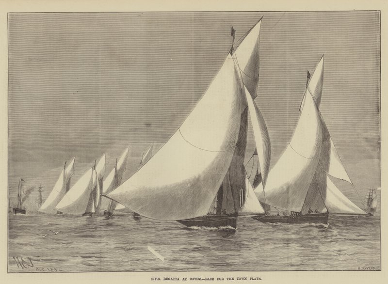 Royal Yacht Squadron Regatta at Cowes, Race for the Town Plate by Henry Spernon Tozer