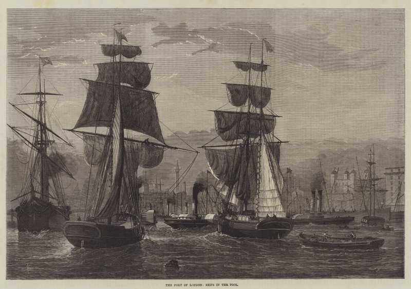 The Port of London, Ships in the Pool by Henry Spernon Tozer