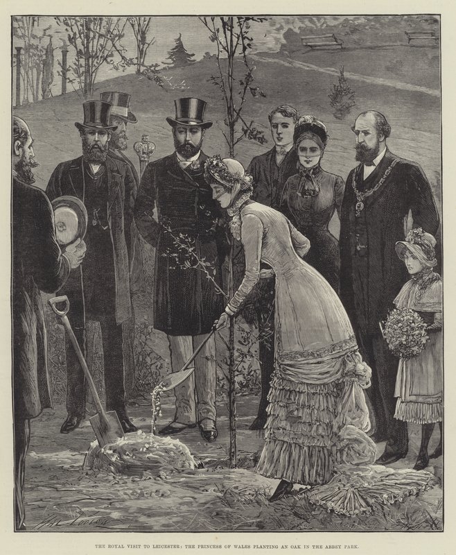 The Royal Visit to Leicester, the Princess of Wales planting an Oak in the Abbey Park by Henry Stephen Ludlow