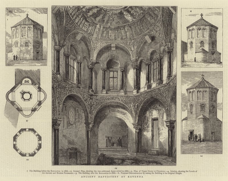 Ancient Baptistery at Ravenna by Henry William Brewer
