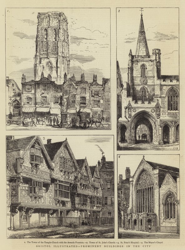 Bristol Illustrated, Prominent Buildings in the City by Henry William Brewer