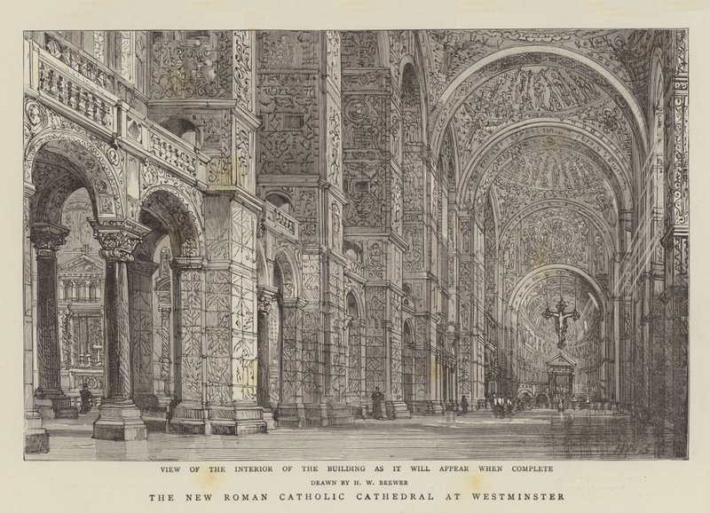 The New Roman Catholic Cathedral at Westminster by Henry William Brewer