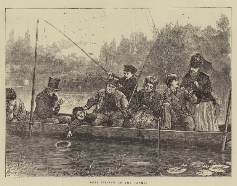 Punt Fishing on the Thames by Henry Woods