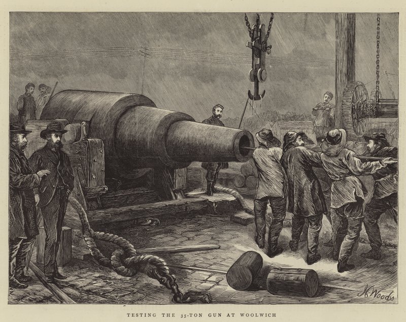 Testing the 35-Ton Gun at Woolwich by Henry Woods