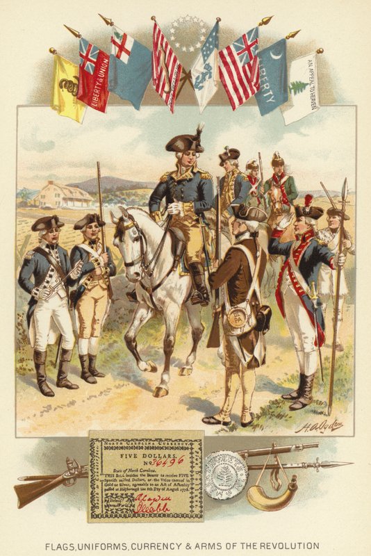 Flags, Uniforms, Currency and Arms of the Revolution by Henry Alexander (after) Ogden